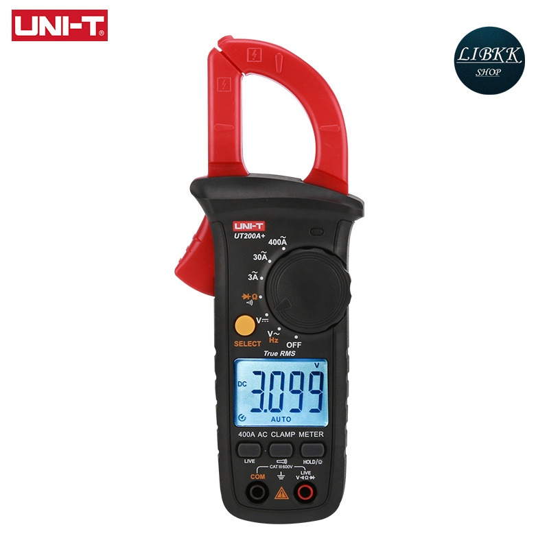 UNI-T UNI-T UT200A+ ดิจิตอล AC DC แรงดัน Clamp มัลติมิเตอร์ True RMS 400A อัตโนมัติช่วงโวลต์มิเตอร์ทดสอบความต้านทาน