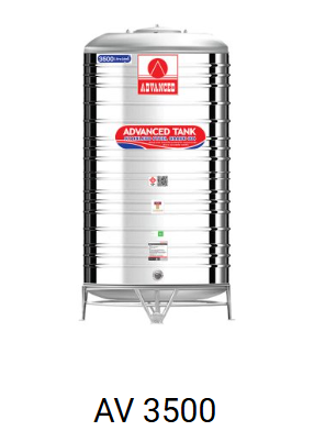 แท็งค์น้ำสเตนเลส ตราแอ็ดวานซ์ พื้นนูน มี มอก. 3500 ลิตร รหัส AV3500