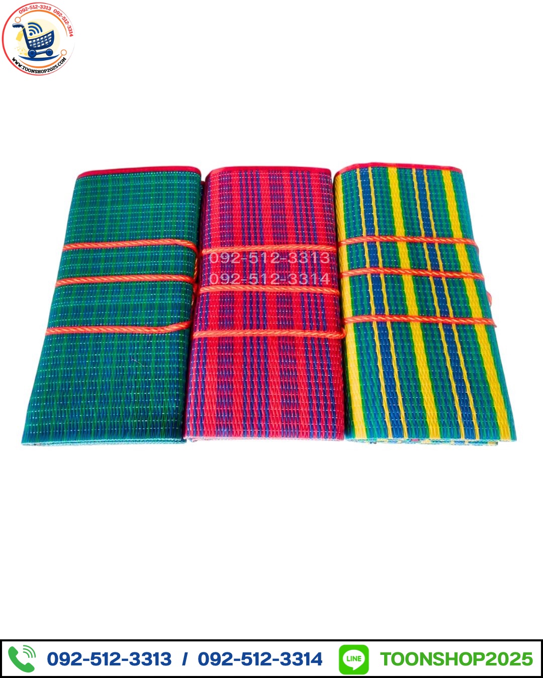 เสื่อพับพลาสติกพกพา เสื่อปิคนิค เสื่อกระเป๋า (บรรจุ 10 ผืน)