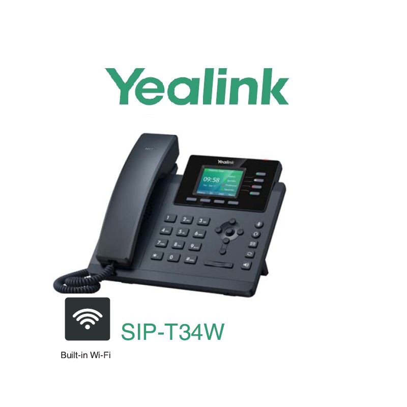 เครื่องโทรศัพท์ IP YEALINK รุ่น SIP-T34W Wi-fi Phone รองรับ 4 VoIP accounts