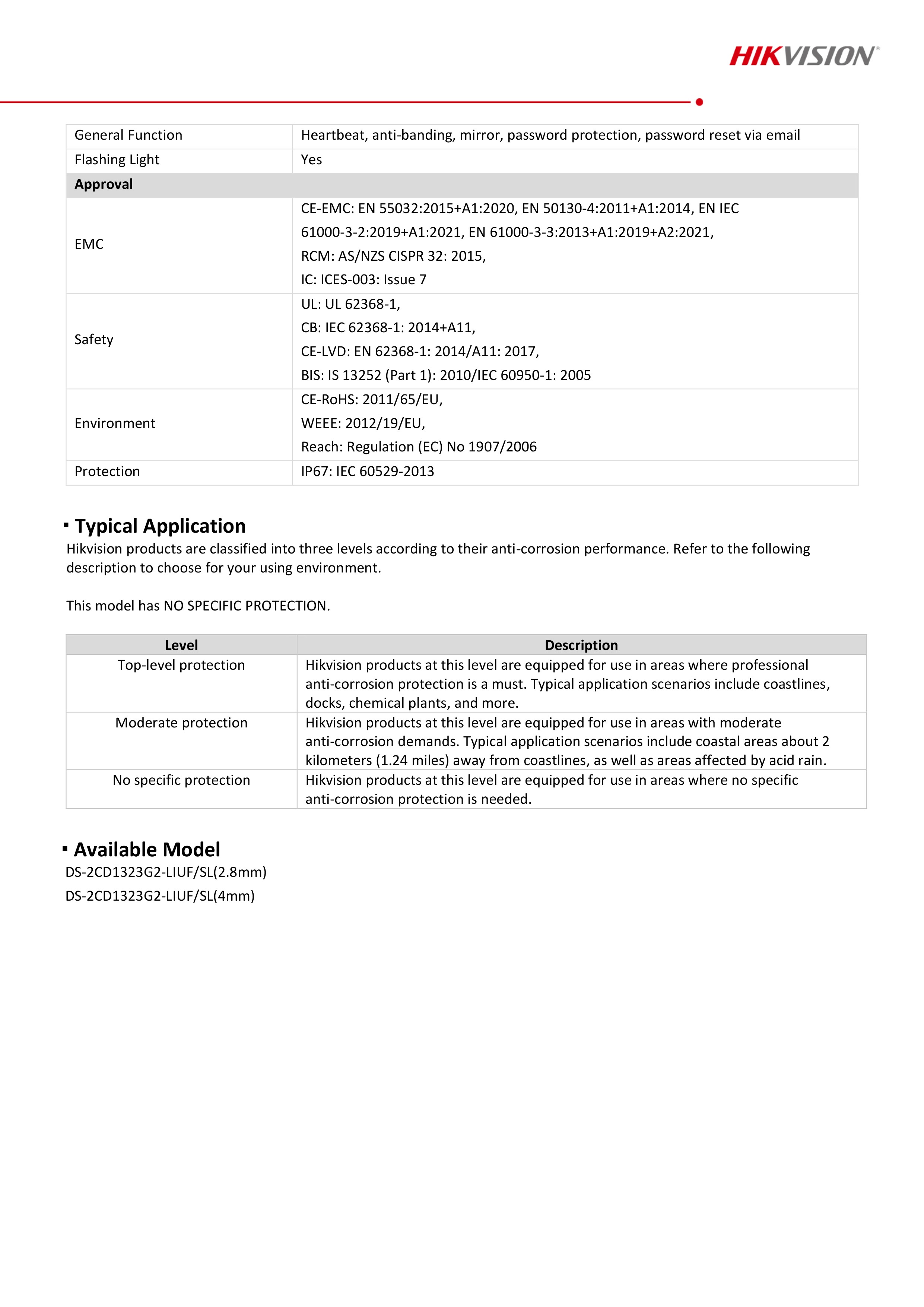 กล้องวงจรปิด Hikvision DS-2CD1323G2-LIUF/SL (2.8/4 mm.) กล้องวงจรปิดระบบ IP 2 MP เลือกปรับโหมด COLORVU หรือ LED ได้ มีไมค์+ลำโพงในตัว