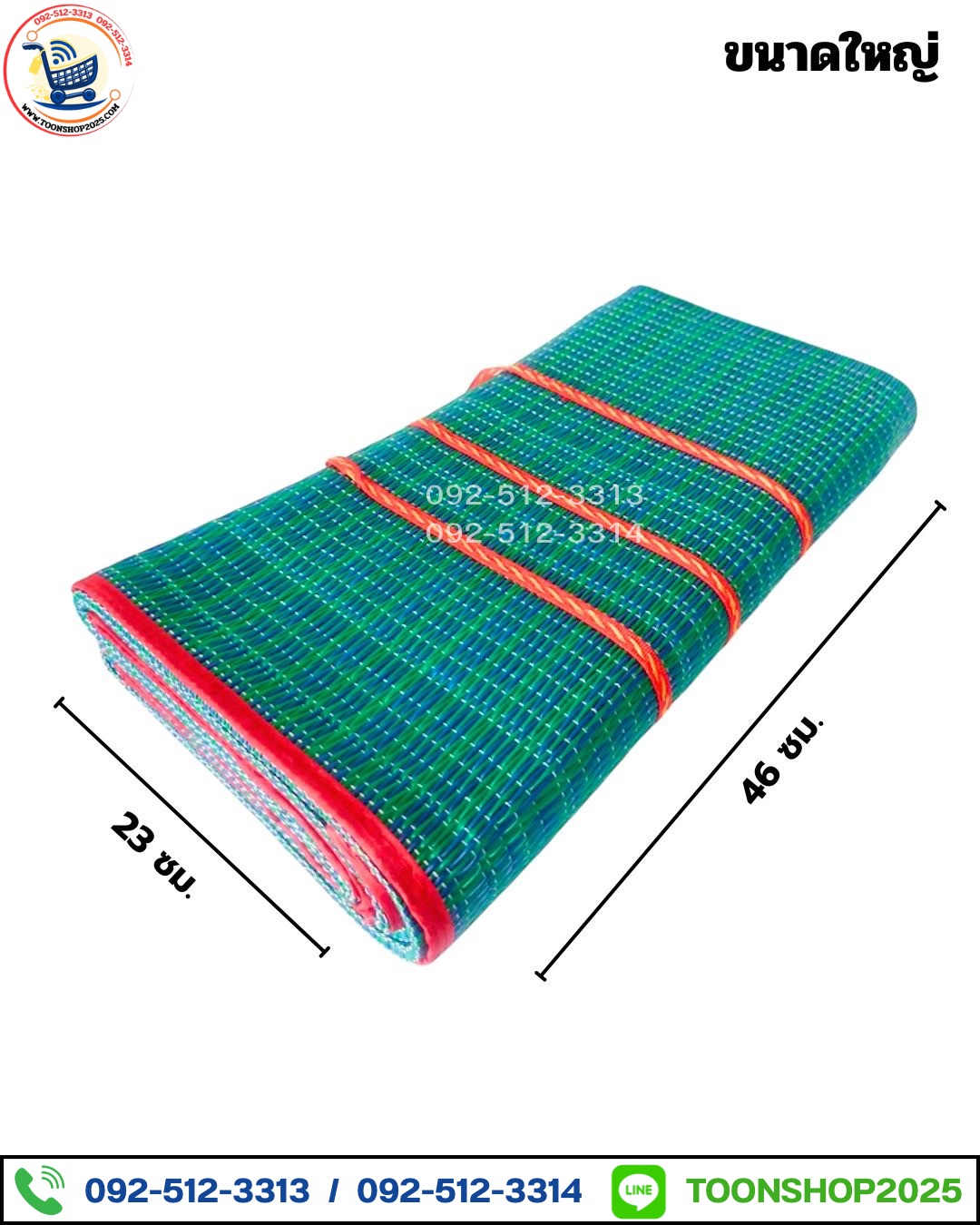 เสื่อพับพลาสติกพกพา เสื่อปิคนิค เสื่อกระเป๋า (บรรจุ 10 ผืน)