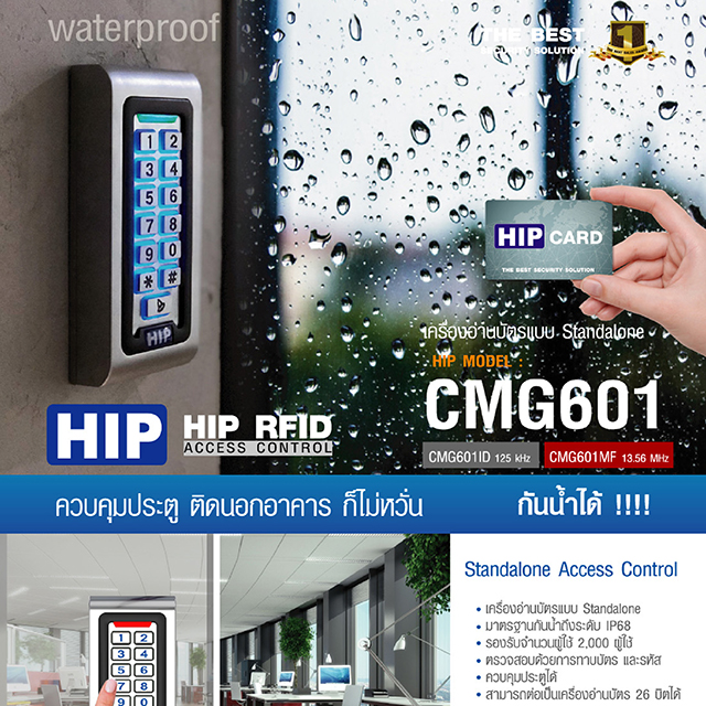 เครื่องอ่านบัตรผ่านประตู/คีย์การ์ด ยี่ห้อHIP รุ่นCMG160D