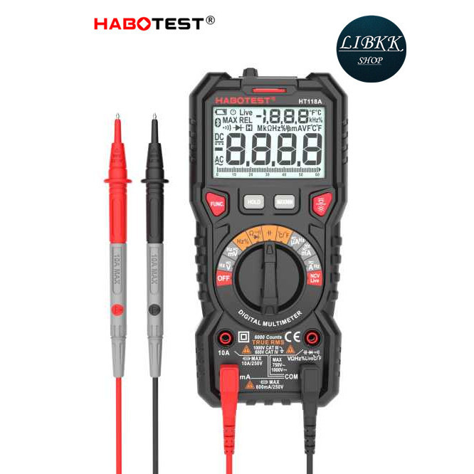 HABOTEST HABOTEST HT118Aมัลติมิเตอร์แบบดิจิตอลช่วงอัตโนมัติNCV Hz Ture RMS AC/DC 6000นับProfessionalสูงที่แม่นยำMultimetroเค