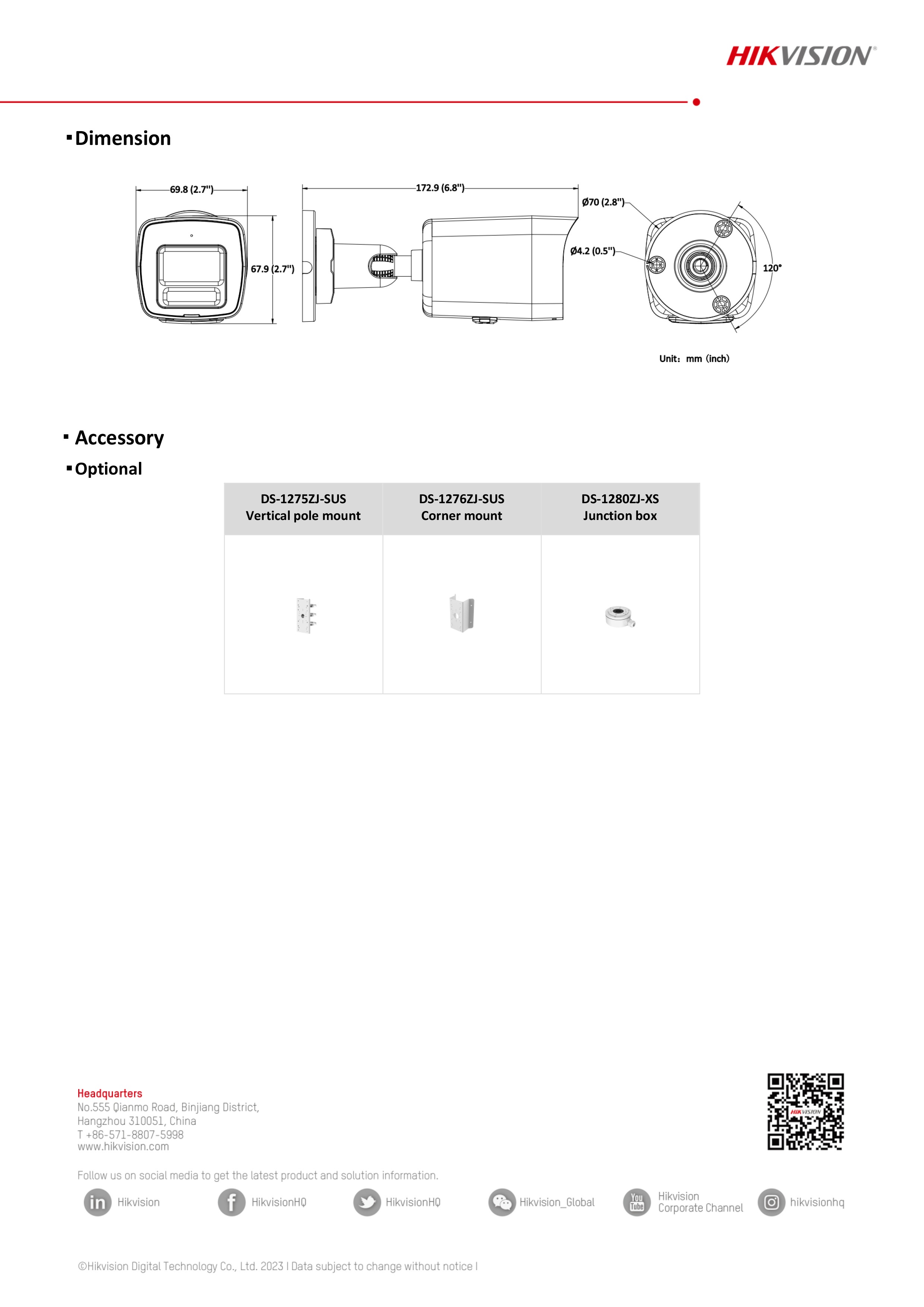 กล้องวงจรปิด Hikvision DS-2CD1047G2H-LIU กล้องวงจรปิดระบบ IP ColorVu 4 MP ภาพเป็นสีตลอดเวลา, มีไมค์ในตัว ไม่ใช่กล้อง WIFI