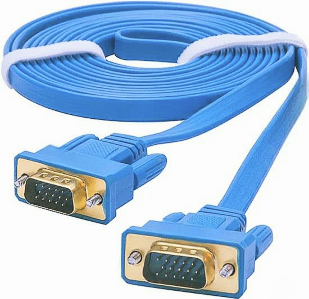 สาย VGA FULLHD 1.8 M สายแบนเชือกถักหัวทอง ไม่มีแพ๊ค มี 3 สี