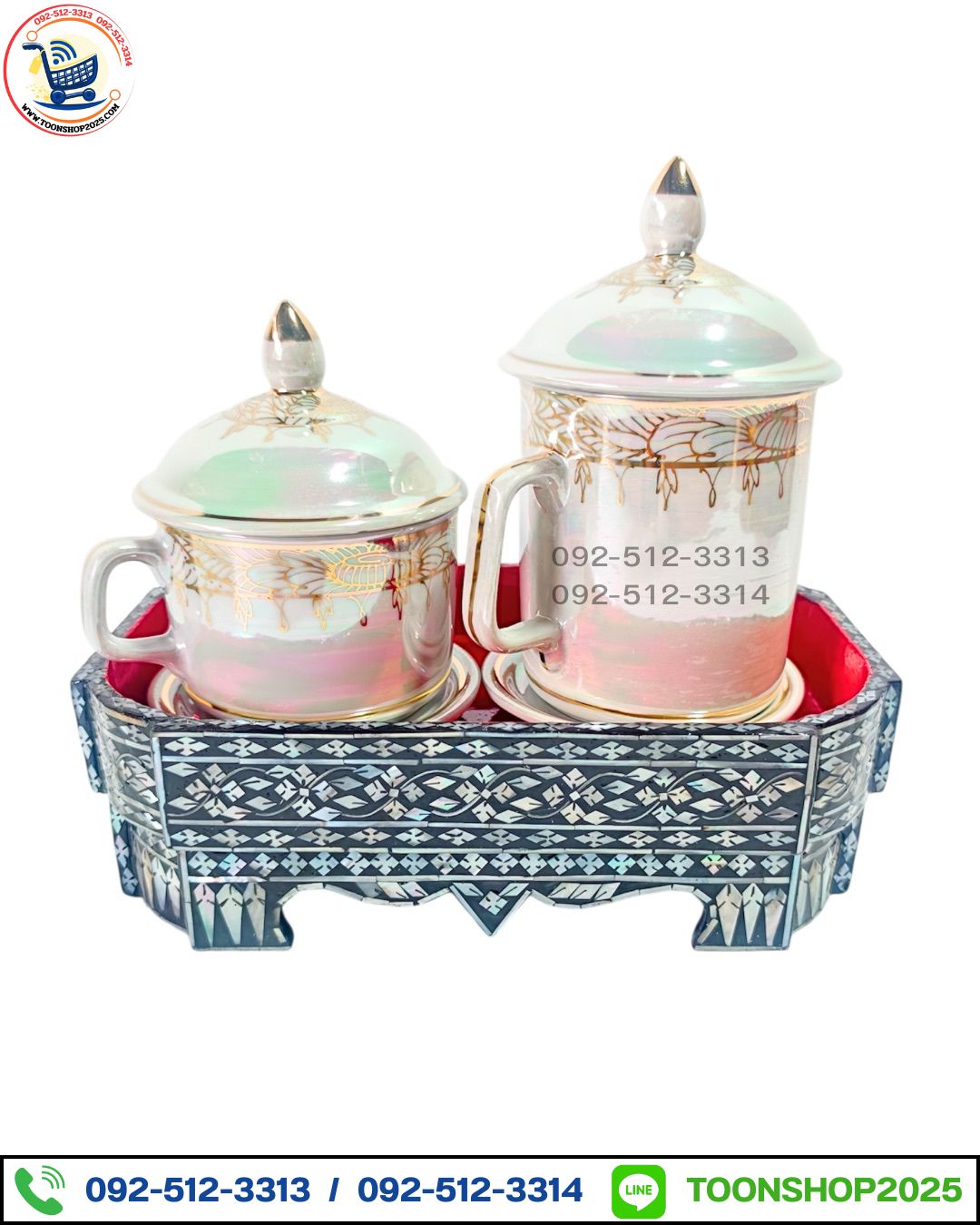 กี๋มุก พร้อมแก้วมุกลายทอง