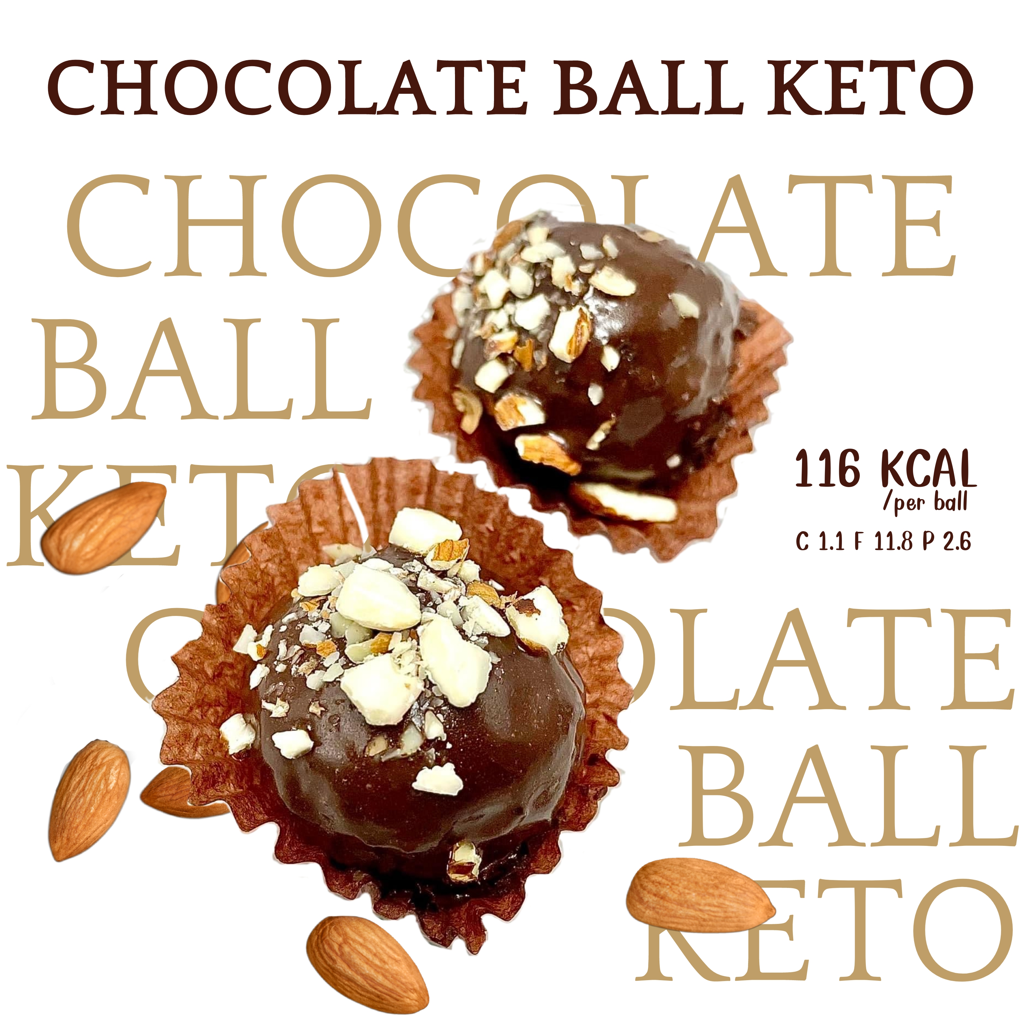 ช็อคโกแลตบอล สูตรคีโต Chocolate Ball [KETO] ไร้แป้ง ไร้น้ำตาล *🚑ขนส่งเย็นเท่านั้น*