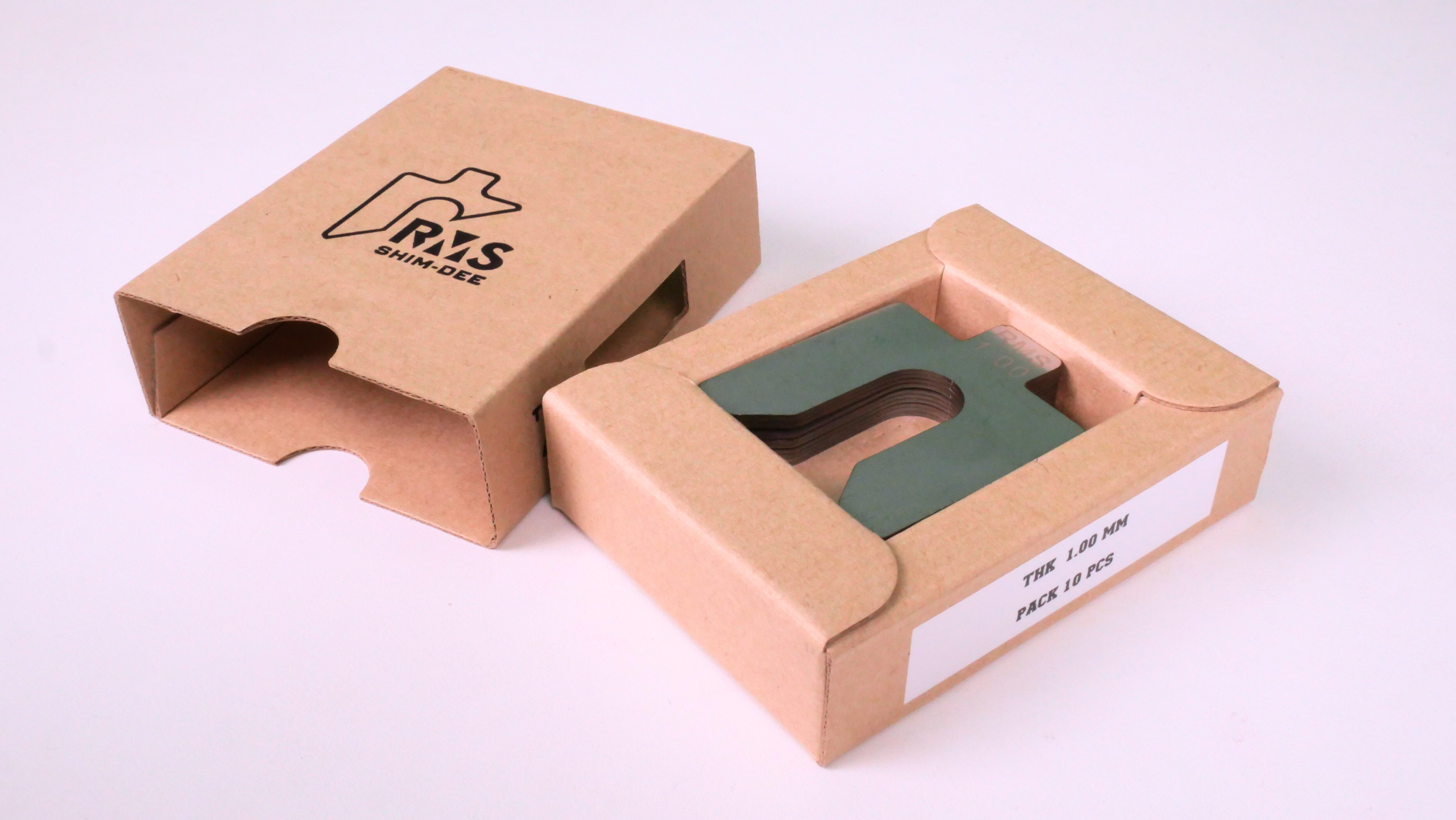 แผ่นชิมตั้งระดับสำเร็จรูป RMS SHIM-DEE สำหรับงานอุตสาหกรรม ขนาด 50x50มม. หนา 1.00มม. (Industrial Precut Shim)