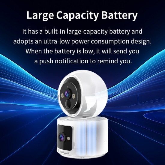 VStarcam VSTARCAM CB90DR กล้อง WiFi แบบ Dual Lens HD 3MP พร้อมปุ่มโทร, กล้องรักษาความปลอดภัยในร่มสำหรับทารก / สัตว์เลี้ยง