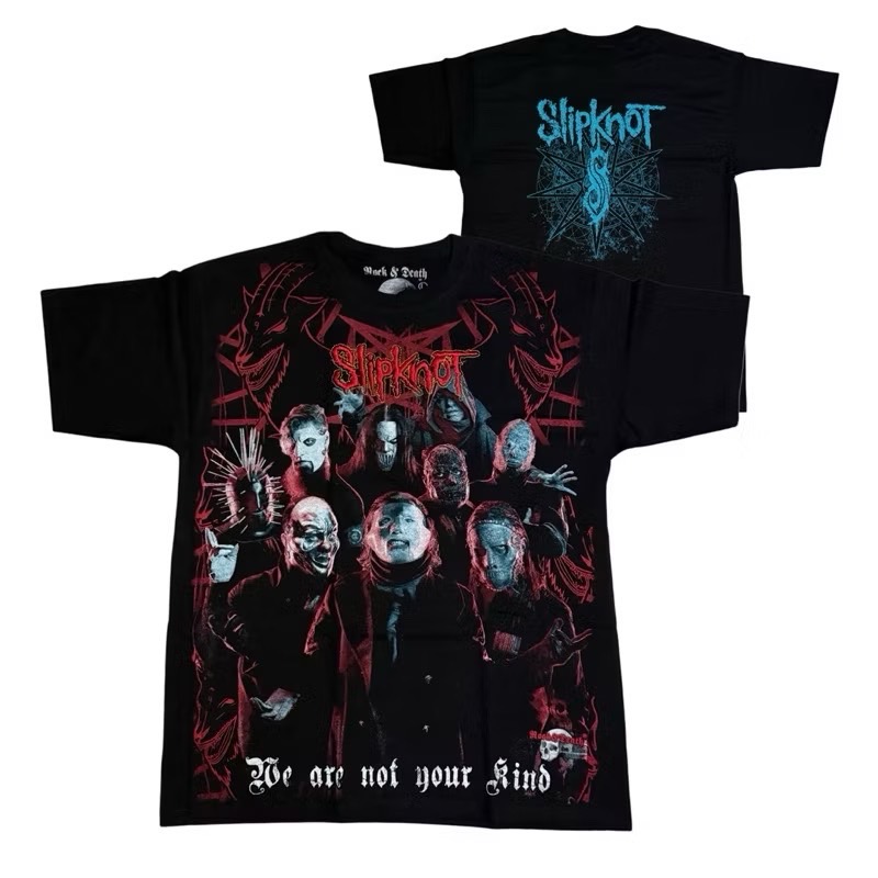 เสื้อวง SLIPKNOT T-SHIRT ป้าย ROCK&DEATH งาน BOOTLEG MEXICO
