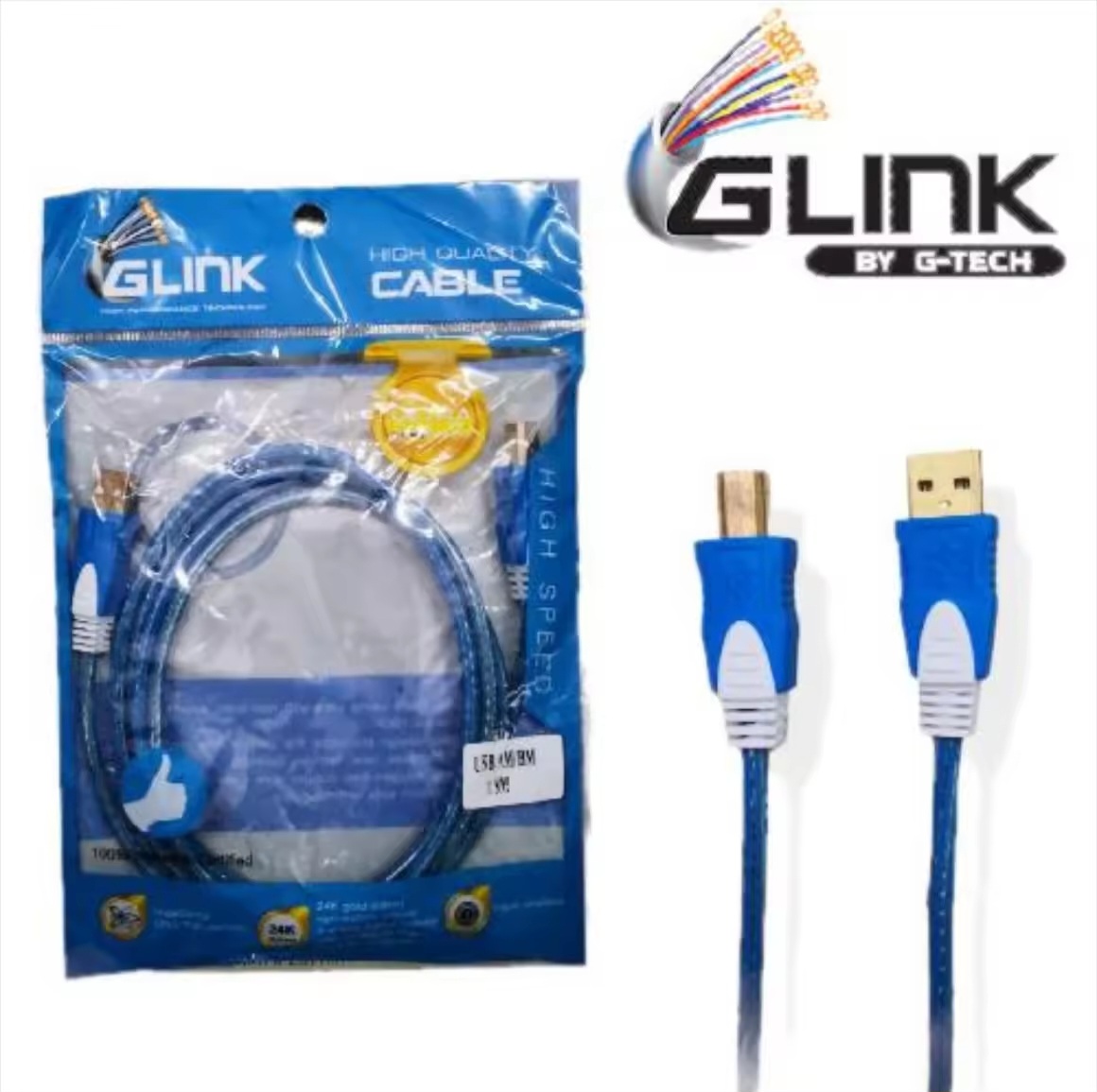สายปริ้นท์เตอร์ สีทูโทน Cable PRINTER USB ( 1.8 เมตร) V.2.0 Glink มี 3 สี