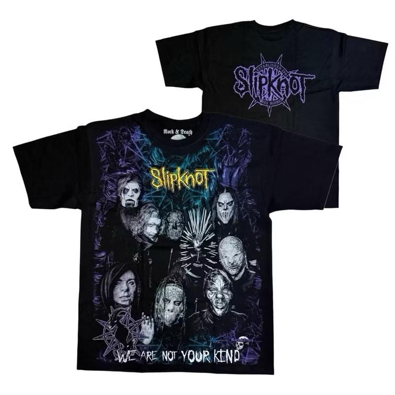 เสื้อวง SLIPKNOT T-SHIRT ป้าย ROCK&DEATH งาน BOOTLEG MEXICO
