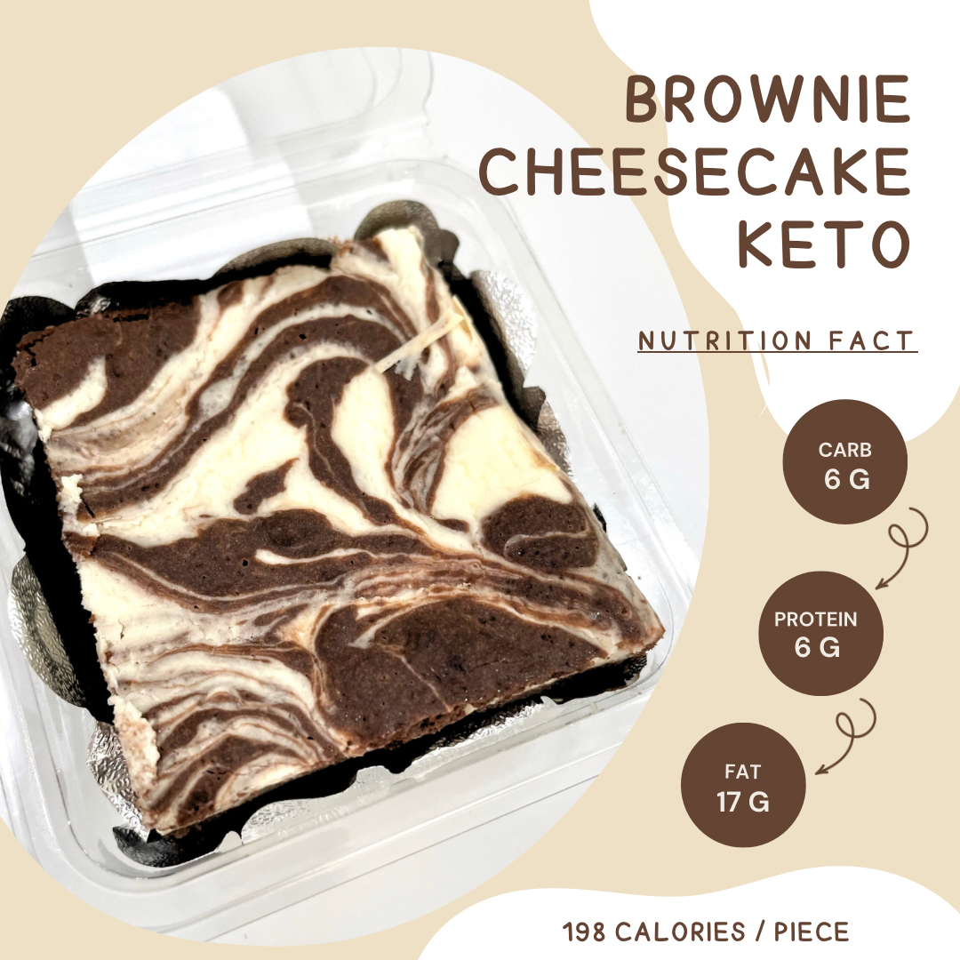 บราวนี่ชีสเค้กสูตรคีโต Brownie Cheesecake [KETO] ไร้แป้ง ไร้น้ำตาล