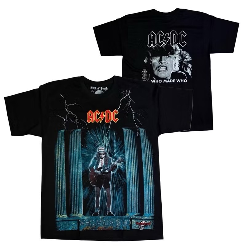 เสื้อวง AC/DC T-SHIRT ป้าย ROCK&DEATH งาน BOOTLEG MEXICO
