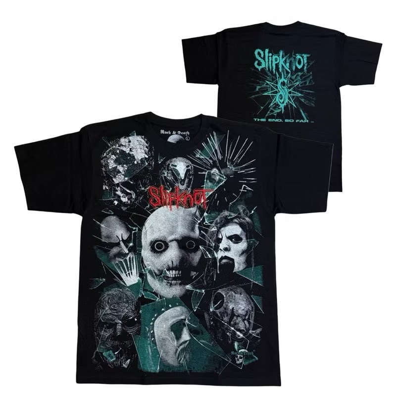 เสื้อวง SLIPKNOT T-SHIRT ป้าย ROCK&DEATH งาน BOOTLEG MEXICO