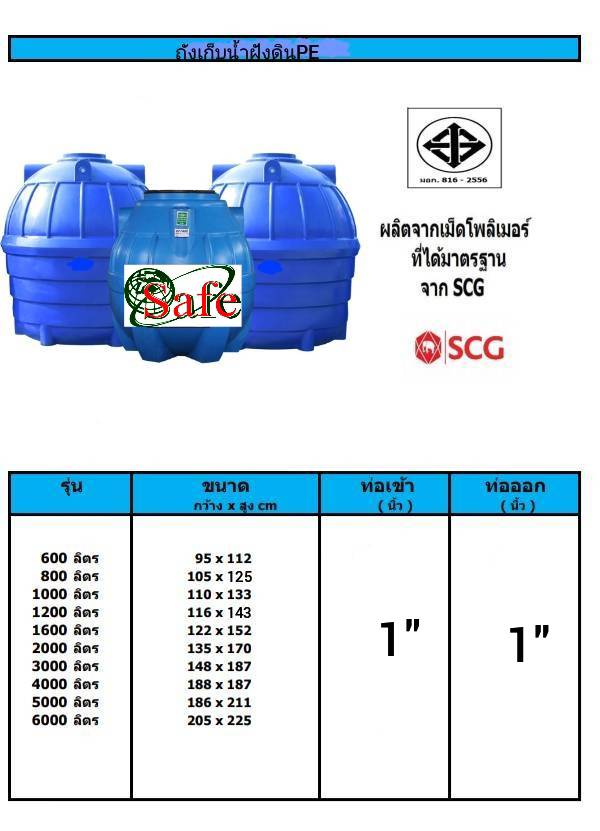 ถังเก็บน้ำใต้ดิน PE SAFE รุ่น ST SERIES