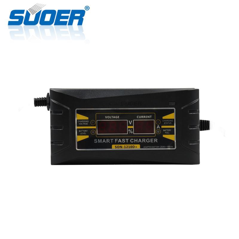 Suoer(ซูเออร์) เครื่องชาร์จแบตเตอรี่ 12v10ah SUOER รุ่น SON-1210D+ (Auto Charge) (สำหรับแบตขนาด10A ขึ้นไป)