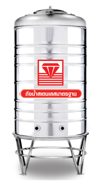 แท็งค์น้ำสเตนเลส ตราเพชร รุ่นพื้นเรียบ 200 ลิตร รหัส D-200 (ถังน้ำดื่มก๊อกคู่)