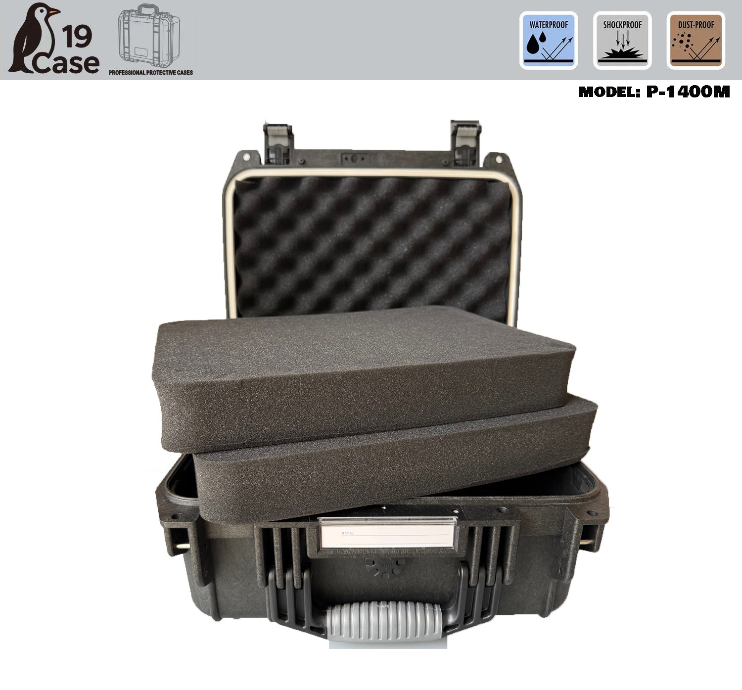 Hardcase P-1400M with Pick & Pluck Foam - Black