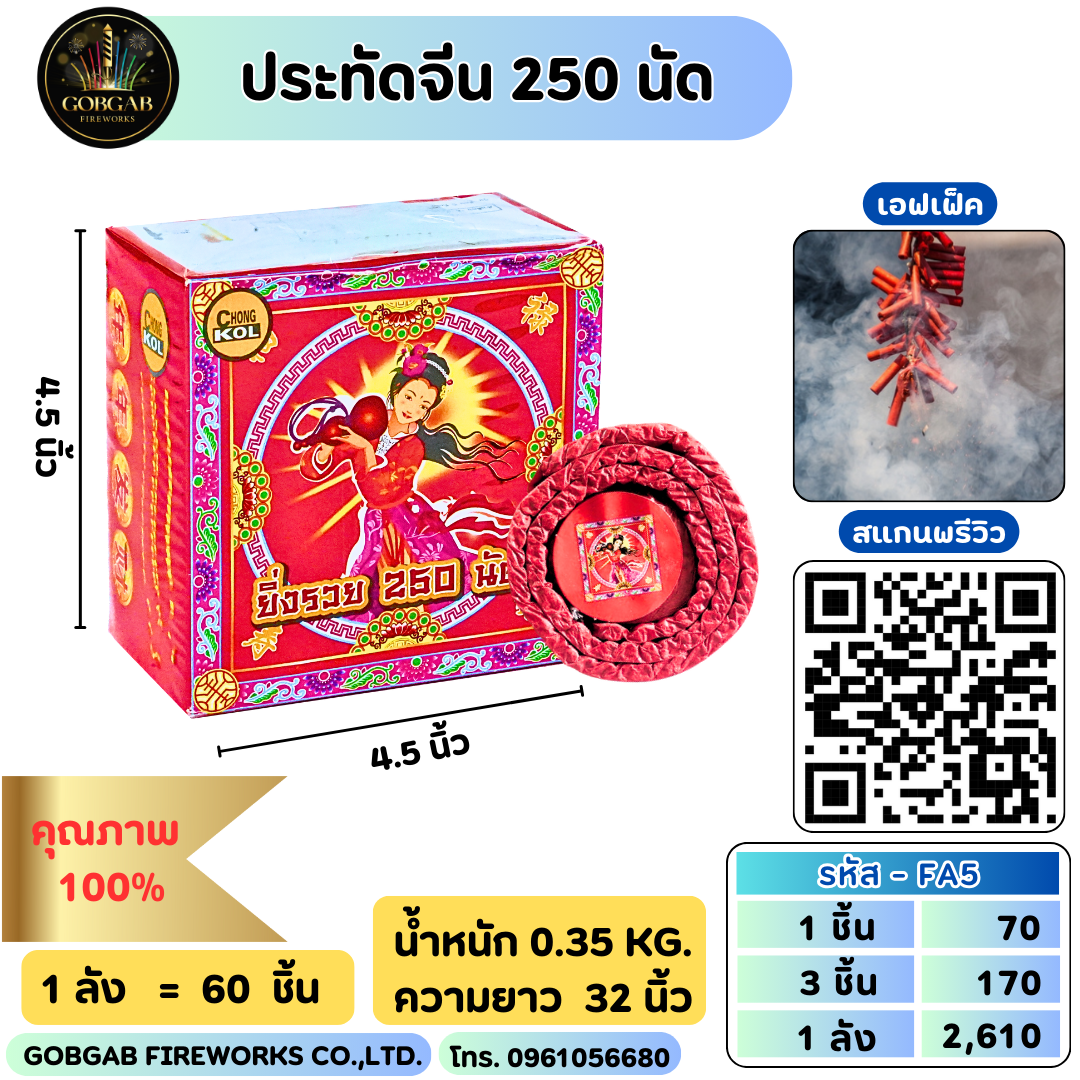 ประทัดจีน 250 นัด