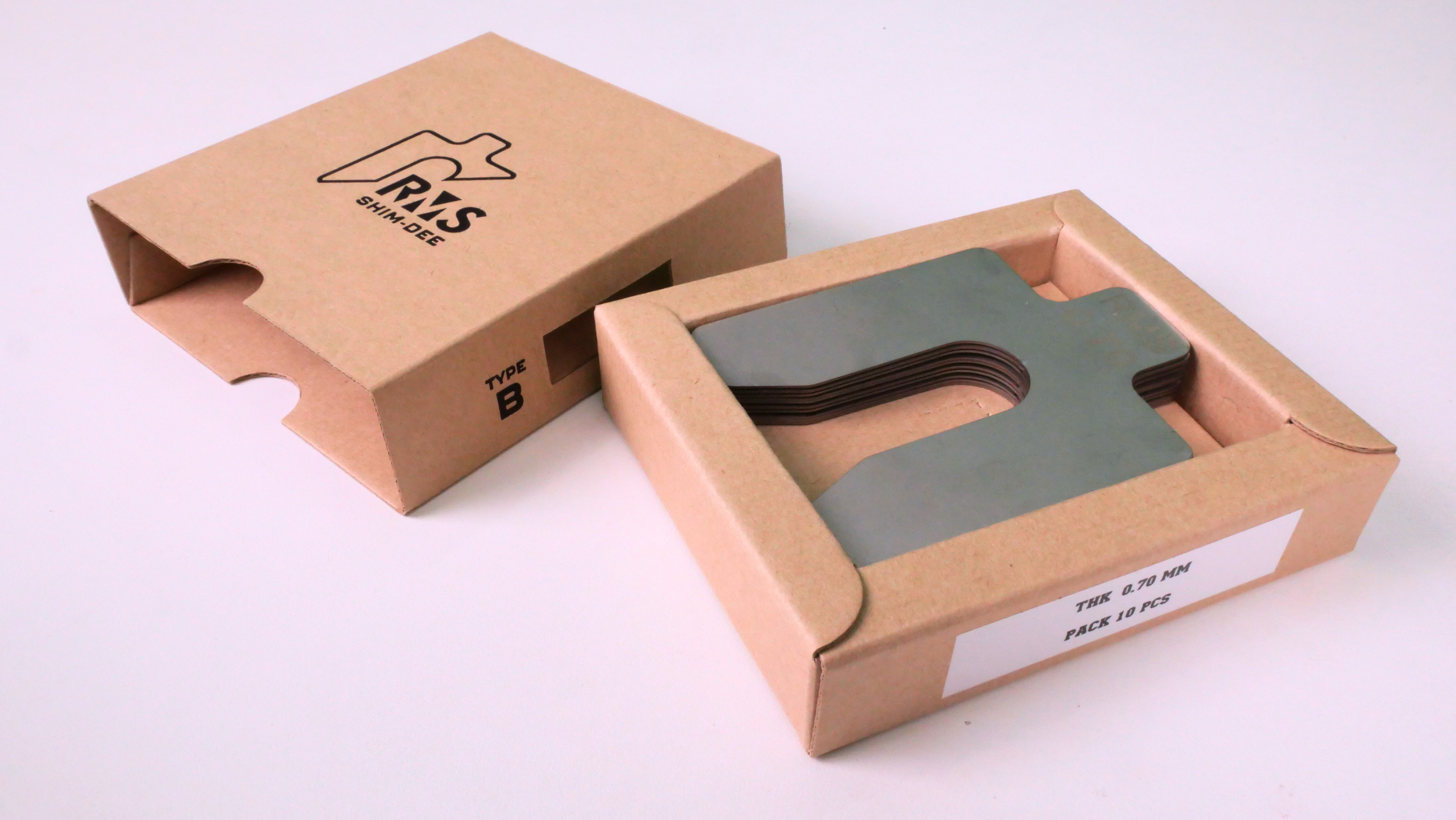 แผ่นชิมตั้งระดับสำเร็จรูป RMS SHIM-DEE สำหรับงานอุตสาหกรรม ขนาด 75x75มม. หนา 0.70มม. (Industrial Precut Shim)