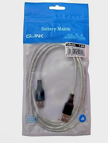 Cable หัวท้ายตัวผู้ USB 2.0 สาย USB ต่อตรง ยาว 1.8m GLINK CB-095