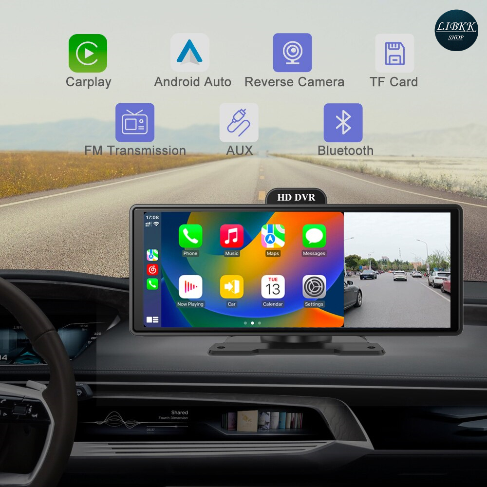 CL1056SCP Apple CarPlay & Android Auto 10.26 นิ้ว（พร้อมกล้องบันทึก ）กล้องไร้สาย 2k สำหรับรถยนต์ กล้องติดรถยนต์