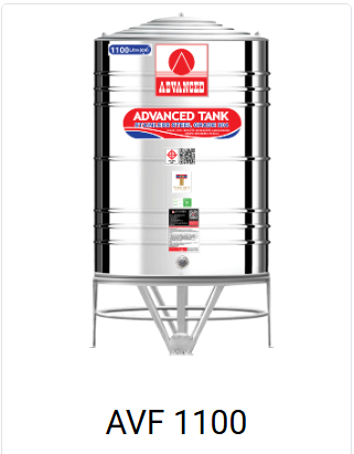แท็งค์น้ำสเตนเลส ตราแอ็ดวานซ์ พื้นเรียบ มอก. 1100 ลิตร รหัส AVF1100
