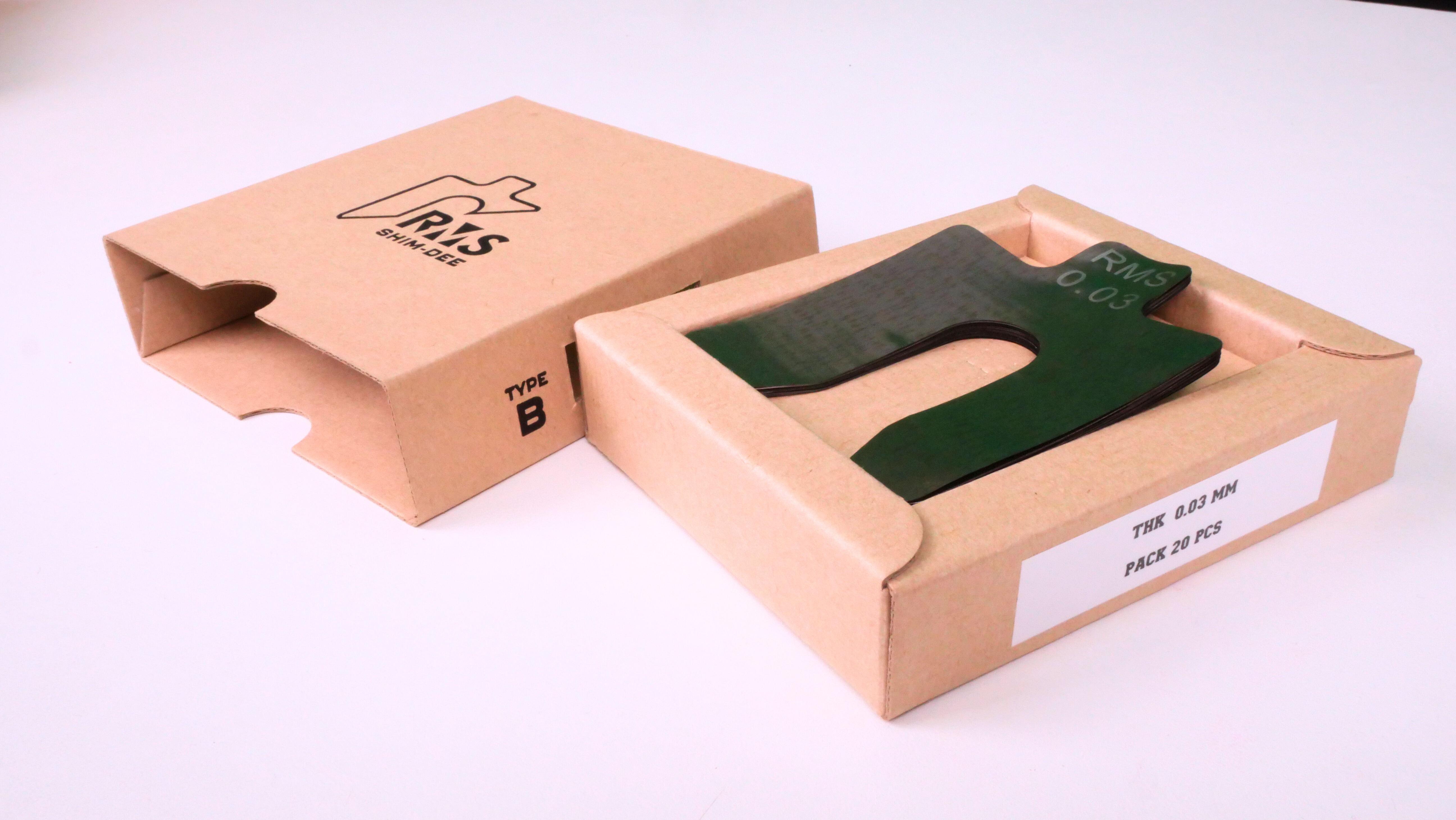 แผ่นชิมตั้งระดับสำเร็จรูป RMS SHIM-DEE สำหรับงานอุตสาหกรรม ขนาด 75x75มม. หนา 0.03มม. (Industrial Precut Shim)