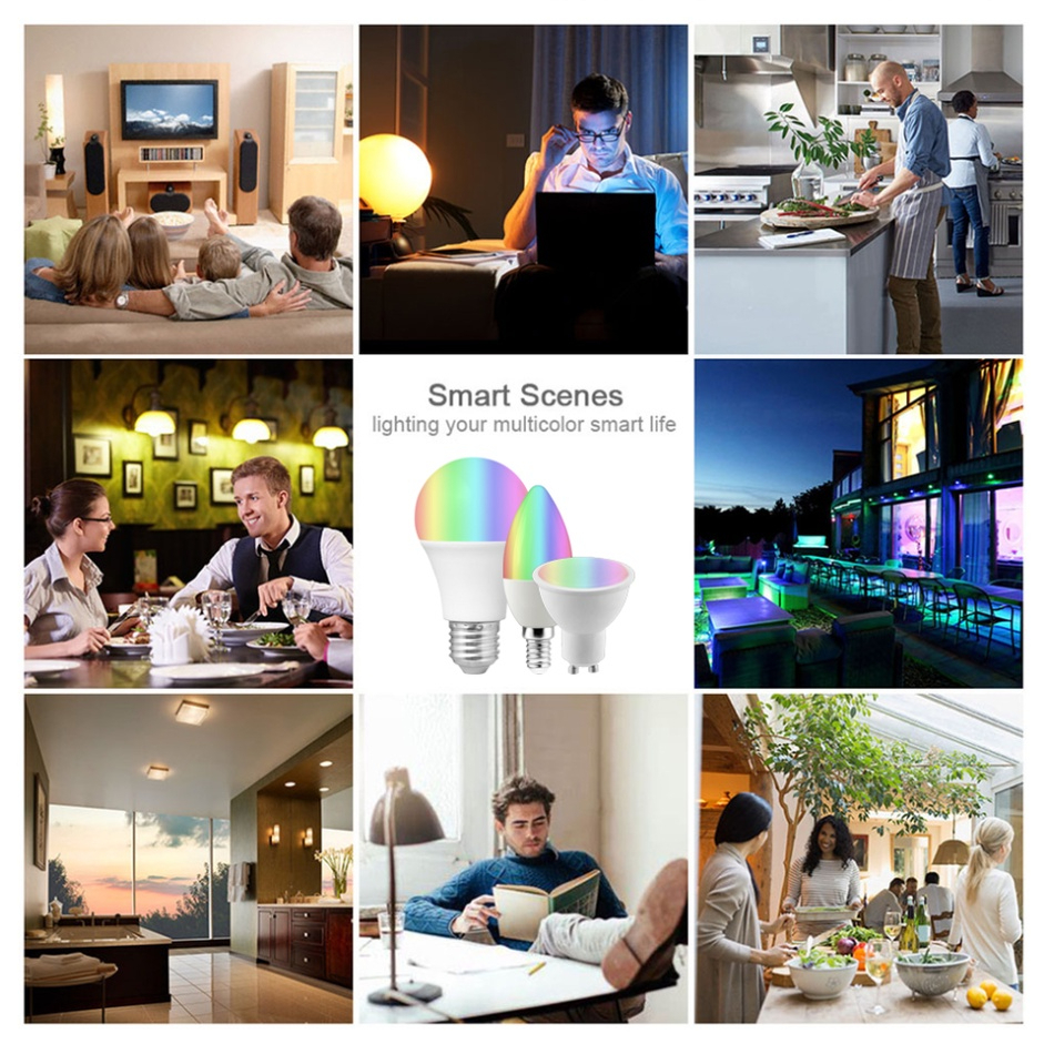 Tuya(ทูย่า) Tuya GU10 220V หลอดไฟอัจฉริยะ LED RGB C+W 5W หรี่แสงได้ ควบคุมผ่านแอปพลิเคชัน