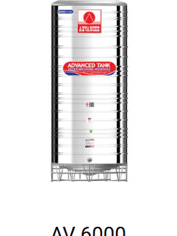 แท็งค์น้ำสเตนเลส ตราแอ็ดวานซ์ พื้นนูน มี มอก. 6000 ลิตร รหัส AV6000