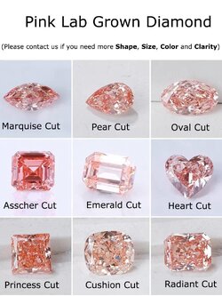 เพชรสังเคราะห์สีชมพูเพาะเลี้ยงอะตอมเพชรแท้ สั่งผลิตตามรูปแบบ
