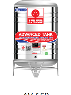 แท็งค์น้ำสเตนเลส ตราแอ็ดวานซ์ พื้นนูน มี มอก. 650 ลิตร รหัส AV650
