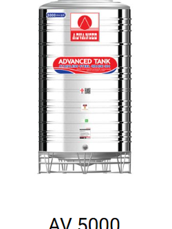 แท็งค์น้ำสเตนเลส ตราแอ็ดวานซ์ พื้นนูน มี มอก. 5000 ลิตร รหัส AV5000