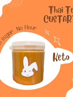 คัสตาร์ดสังขยาชาไทย สูตรคีโต ไร้แป้ง ไร้น้ำตาล [KETO] *🚑ขนส่งเย็นเท่านั้น*
