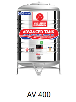 แท็งค์น้ำสเตนเลส ตราแอ็ดวานซ์ พื้นนูน มี มอก. 400 ลิตร รหัส AV400