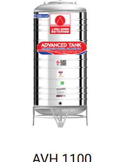 แท็งค์น้ำสเตนเลส ตราแอ็ดวานซ์ พื้นนูน ทรงสูง มี มอก. 1100 ลิตร รหัส AVH1100