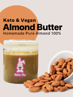 เนยถั่วอัลมอนด์ 100% ไม่มีน้ำตาล ปั่นสดใหม่ [KETO/VEGAN]