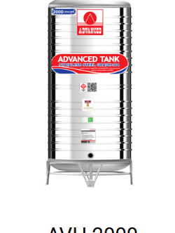 แท็งค์น้ำสเตนเลส ตราแอ็ดวานซ์ พื้นนูน ทรงสูง มี มอก. 2000 ลิตร รหัส AVH2000