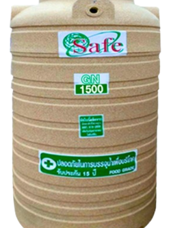 ถัง PE ยี่ห้อ Safe ลายแกรนิต สีทราย GN-1500L