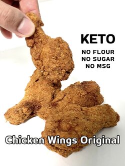 ไก่วิ้งซ์คีโต ไร้แป้ง ไร้น้ำตาล ไร้ผงชูรส [แพ็คซีลสูญญากาศ] *ส่งแช่แข็งเท่านั้น❄️🥶🚑