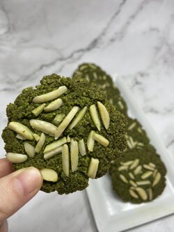 คุ๊กกี้มัทฉะอัลมอนด์ (คุ๊กกี้กรอบ) Matcha Cookie Almond [KETO]
