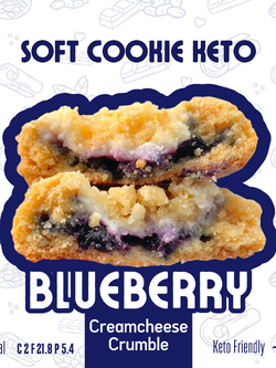 บลูเบอร์รี่ครีมชีสครัมเบิ้ล ซอฟต์คุ๊กกี้คีโต Blueberry Cheesecake Crumble Soft Cookie [KETO] - ไร้แป้ง ไร้น้ำตาล