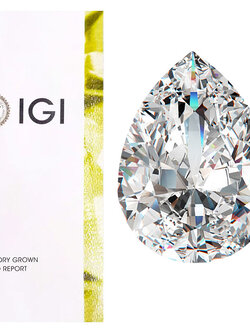 เพชรสังเคราะเพชรแท้ทรงลูกแพร์เพาะเลี้ยงห้องแล็บระดับโลก D VVS2 1 กะรัต