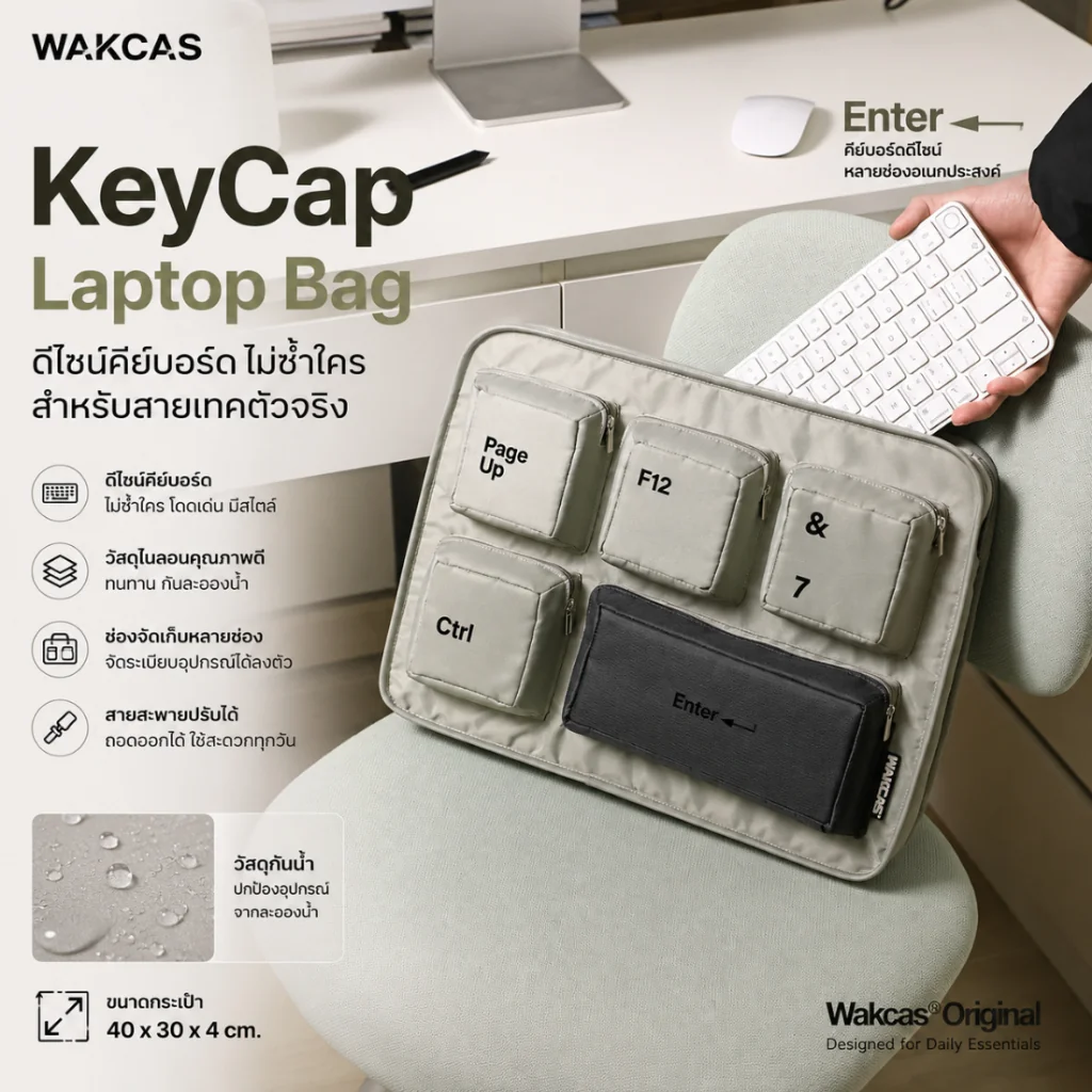 WAKCAS KeyCap Laptop Bag กระเป๋าโน้ตบุ๊ก 16 นิ้ว Laptop Sleeve กันละอองน้ำ ใส่ MacBook Laptop WAKCAS KeyCap Laptop Bag กระเป๋าโน้ตบุ๊ก 16 นิ้ว Laptop Sleeve กันละอองน้ำ ใส่ MacBook Laptop