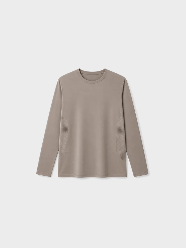 AeroVeil™ Knit Long Sleeve Tee – Taupe AeroVeil™ Knit Long Sleeve Tee – Taupe