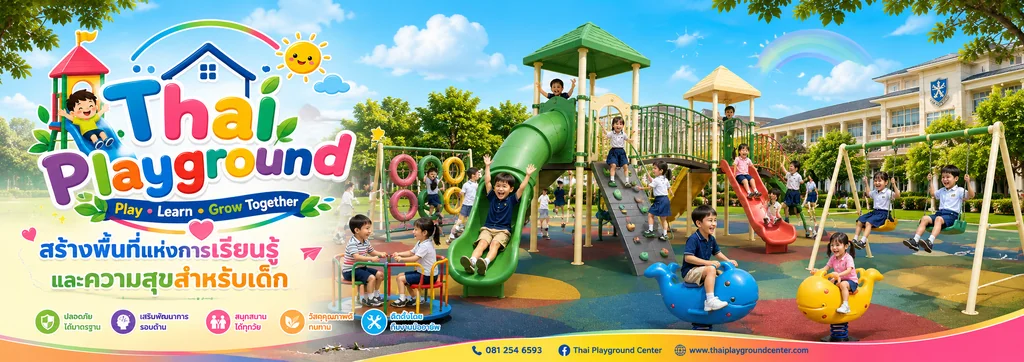 เครื่องเล่นสนามเด็กเล่น ม้านั่ง เก้าอี้สนาม บล็อกยางปูพื้น | ไทยเพลย์กราวน์