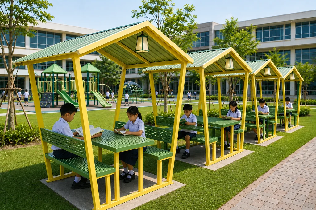 ชุดซุ้มโต๊ะอ่านหนังสือกลางแจ้ง รุ่น Pavilion Study Hub ชุดซุ้มโต๊ะอ่านหนังสือกลางแจ้ง รุ่น Pavilion Study Hub