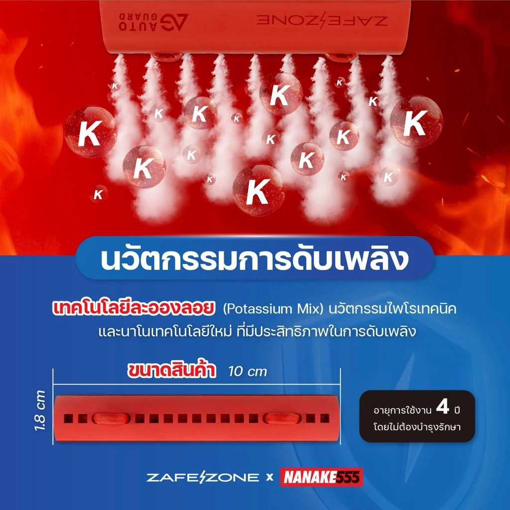 ZAFEZONE x NANAKE555 แท่งดับเพลิงอัตโนมัติ เซฟโซน รุ่น ออโต้ การ์ด (ZAFEZONE Auto Guard) จำนวน 5 แท่ง